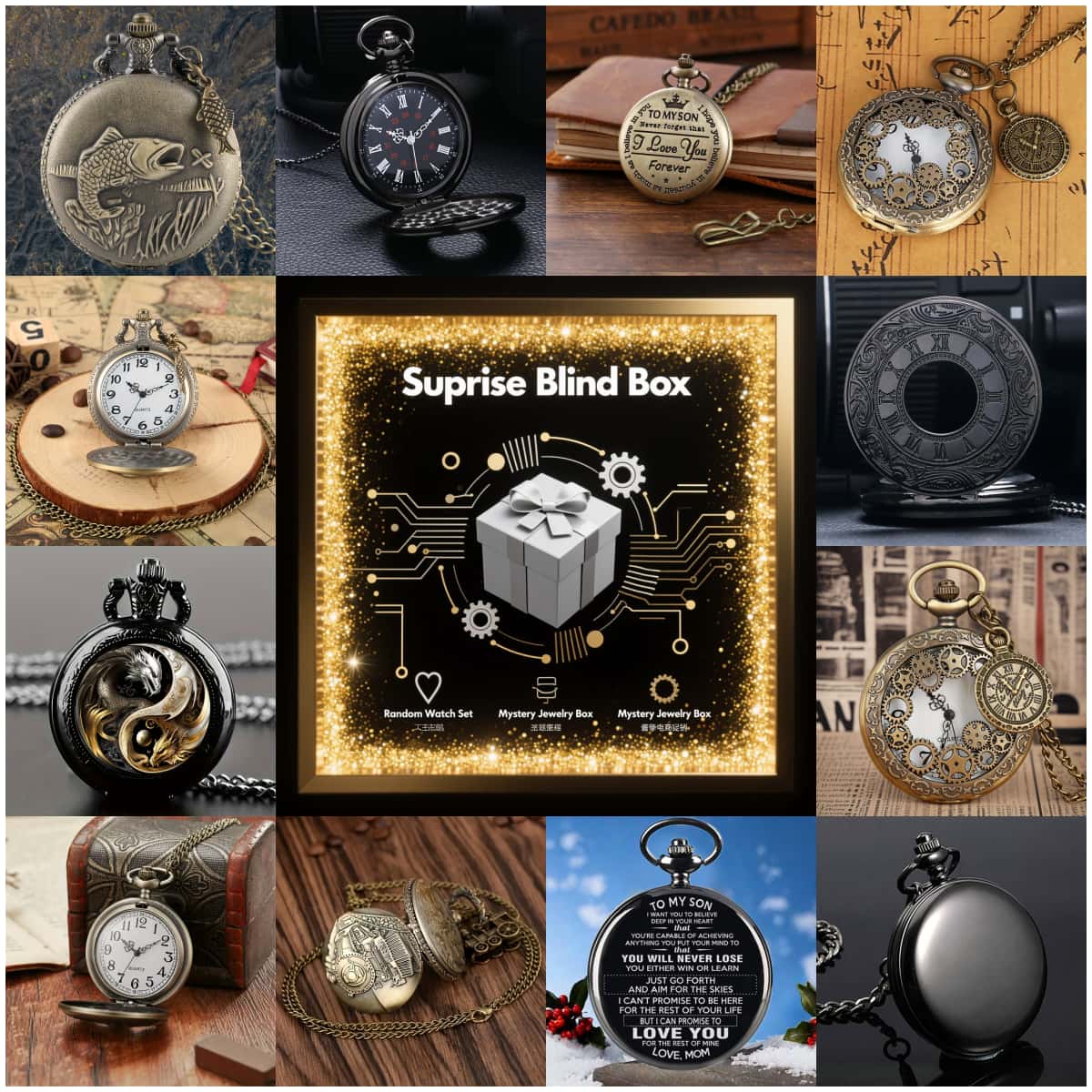 Men'S Fashion Box - 1PC Kotak Misteri Jam Tangan Kejutan