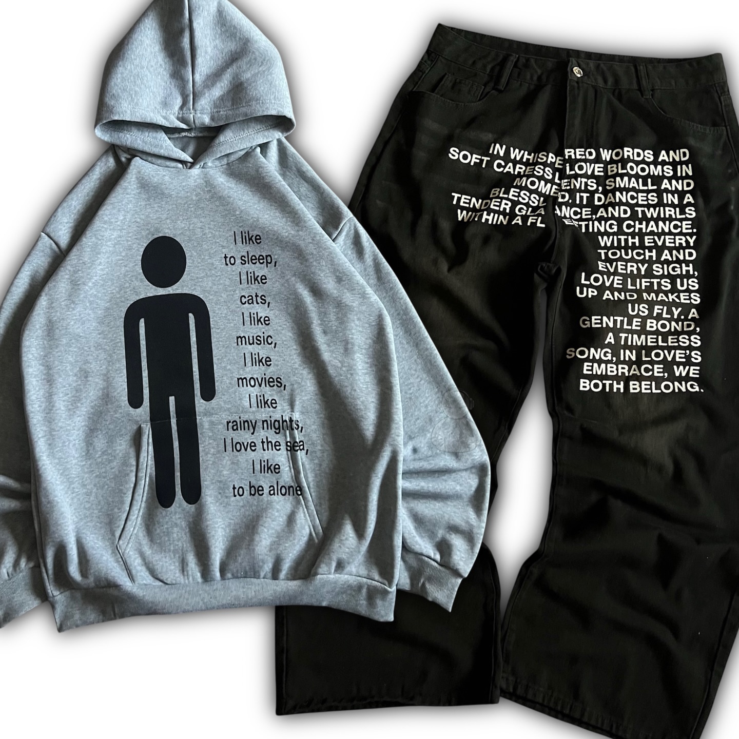 Mens Fashion Streetwear - Celana Jeans Pola Amerika Y2K Set