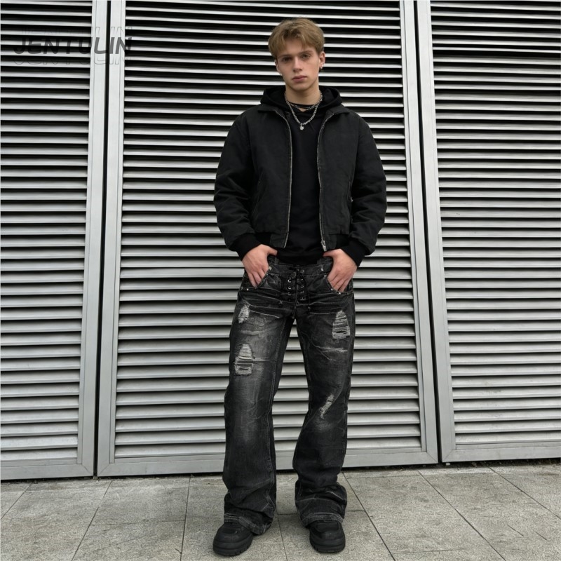 Men'S Fashion Jeans And Boots - Celana Jeans Retro Y2K Model Rusak