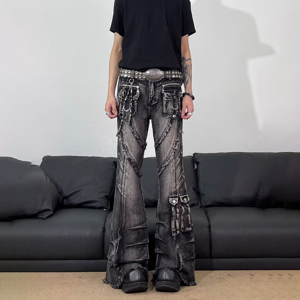 Men'S Fashion Jeans And Boots - Celana Jeans Y2k Pria dengan Hiasan
