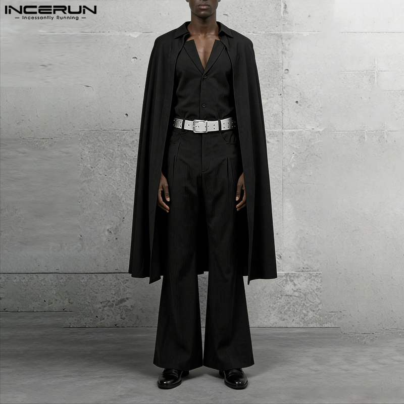 Mens Fashion Streetwear - INCERUN Setelan Pria Warna Solid Kerah
