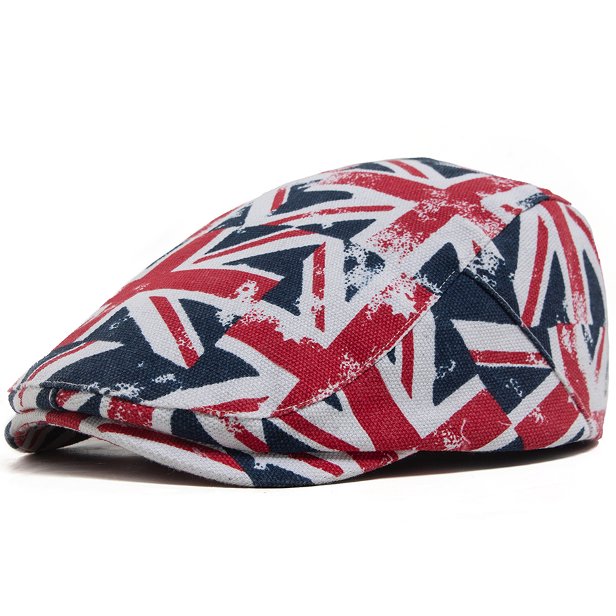 Men'S Fashion Gq - Topi Datar Motif Union Jack Baru