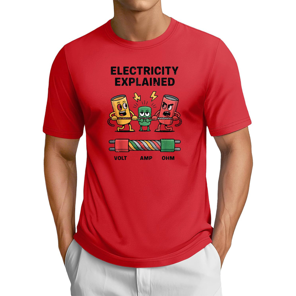 Men'S Fashion Explained - Kaos Lucu Penjelasan Fisika Listrik, Kaos