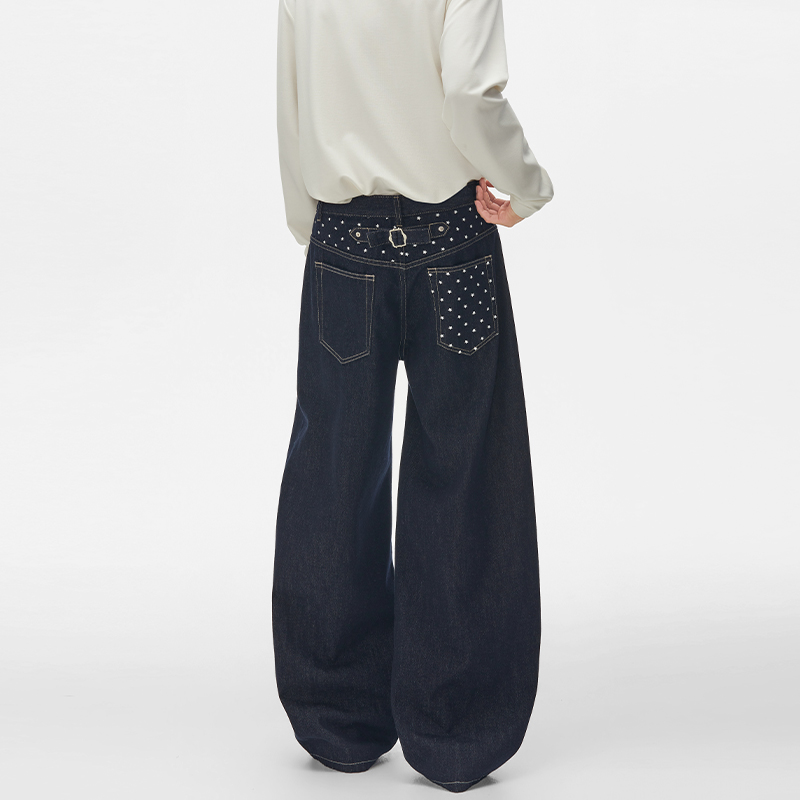Men'S Fashion Jeans And Boots - Celana Jeans Denim Biru Motif Bintang