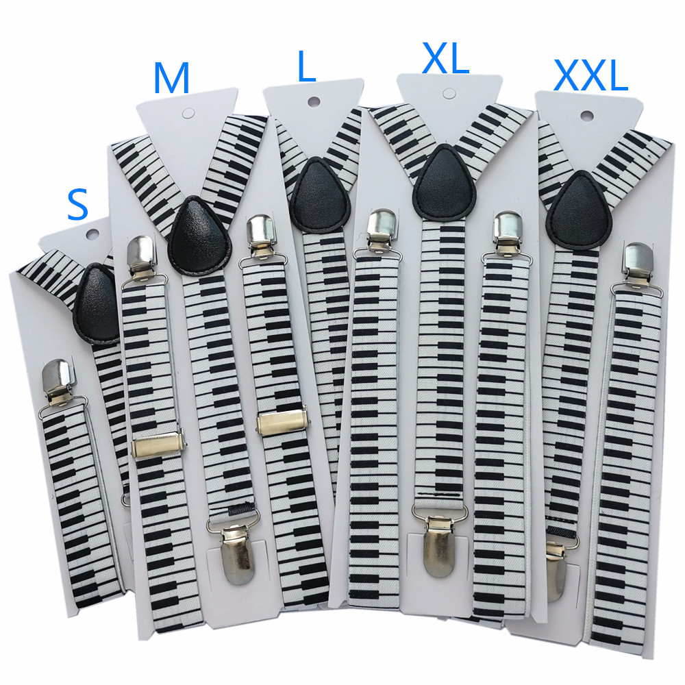 Suspenders Clip Men - Suspender Cetak Piano Anak-anak Dewasa 3