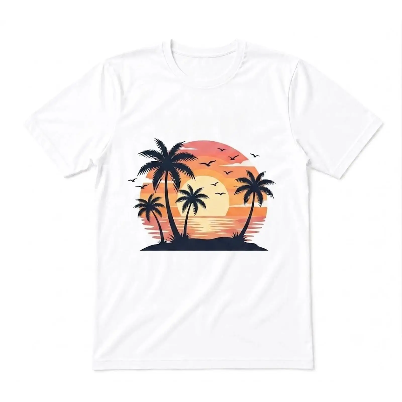 Mens Fashion Style Images - Kaos Pantai Matahari Terbenam dengan Gambar