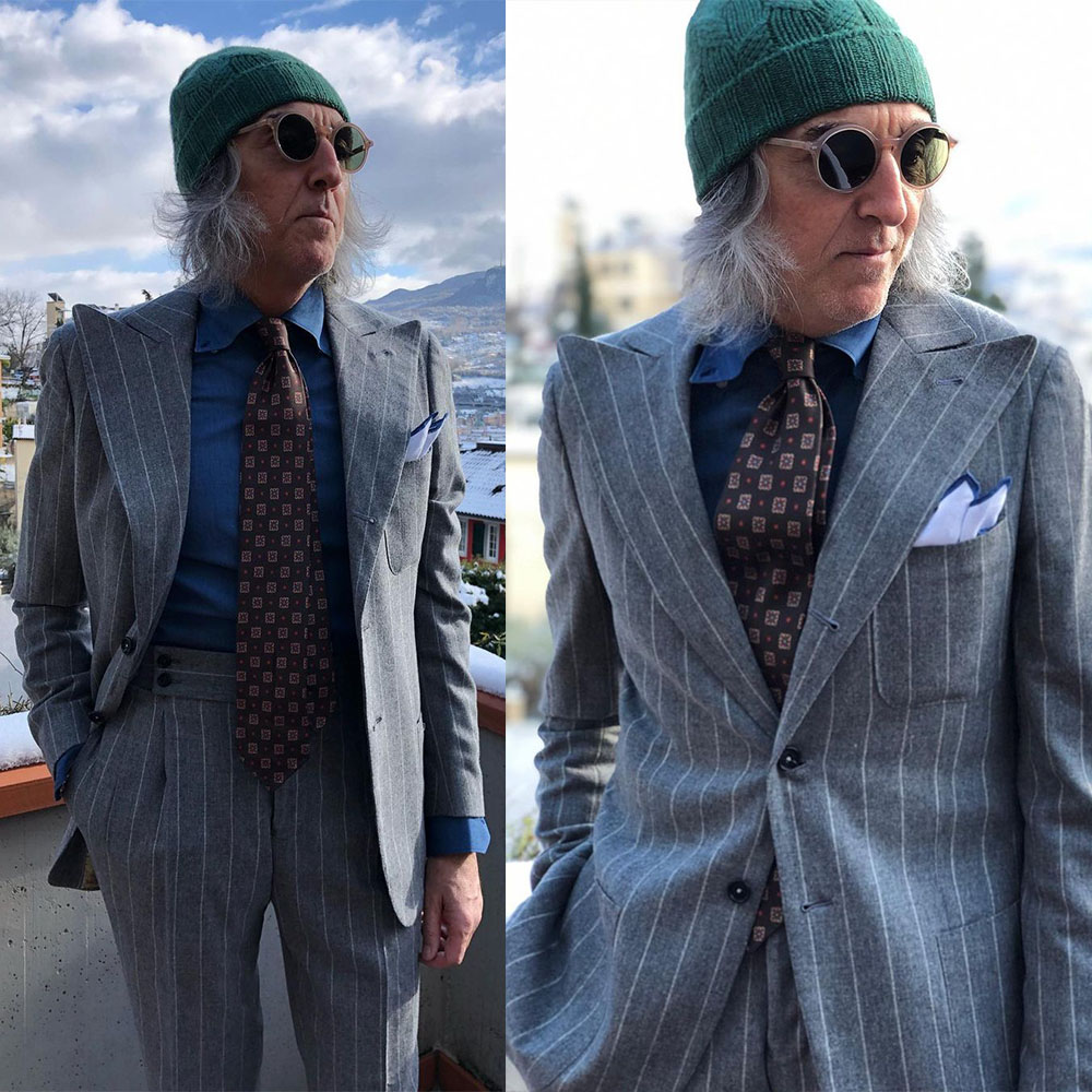 Mens Fashion Trajes - Setelan Pria Garis-garis 2 Potong Blazer