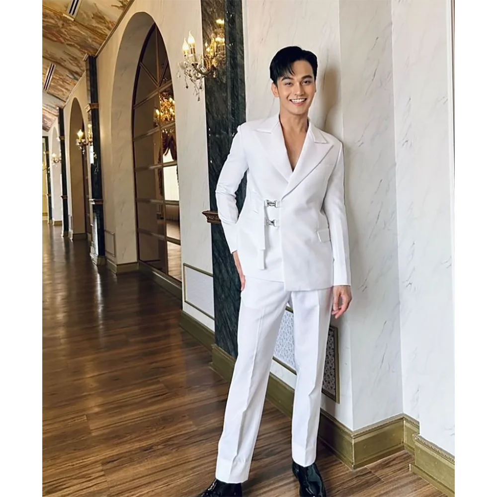 Mens Fashion Trajes - Setelan Pria Berkualitas Tinggi Putih Chic