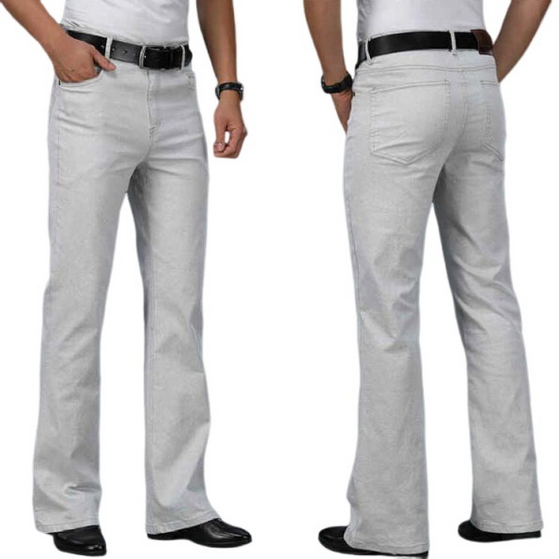 Men'S Fashion Jeans And Boots - Celana jins Denim krem longgar pria,