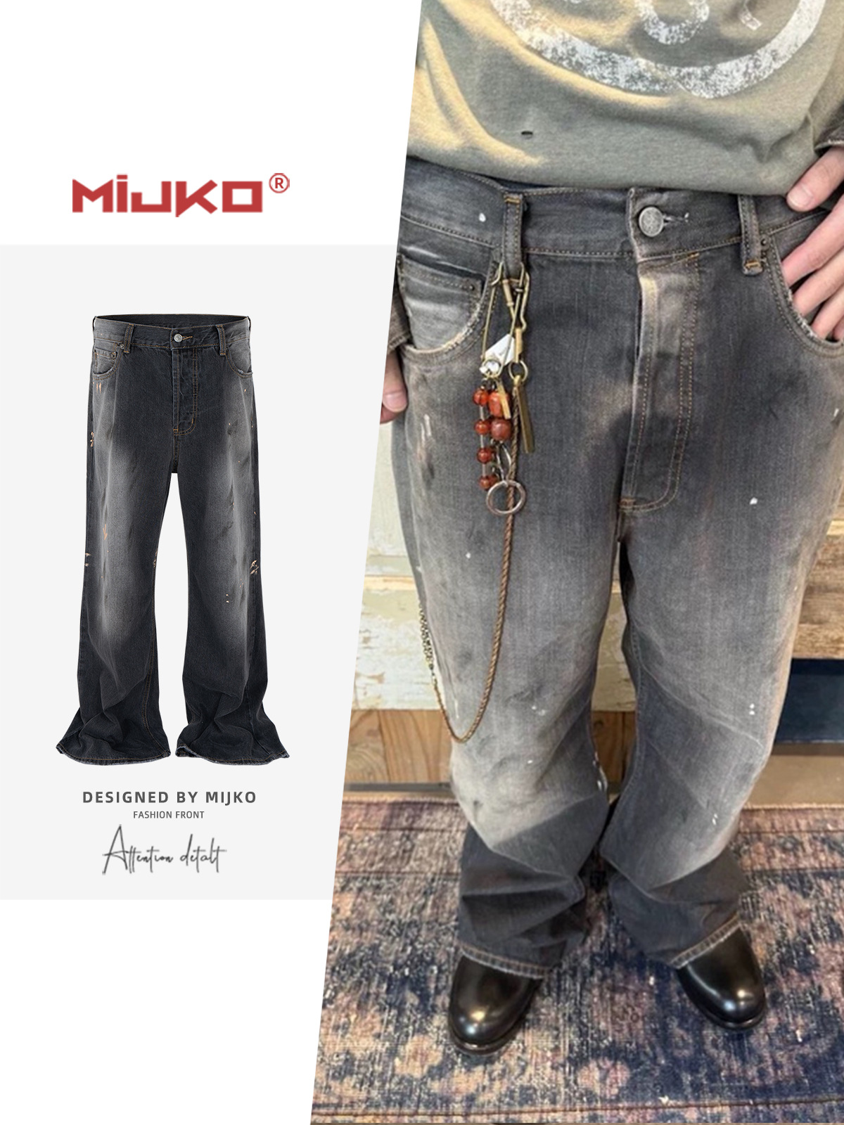 Men'S Fashion Jeans And Boots - MIJKO Celana Jeans Pria Gradien Dicuci