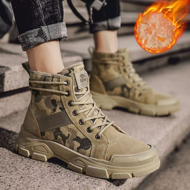 Men'S Fashion Jeans And Boots - Sepatu Bot Pria Musim Dingin 2025