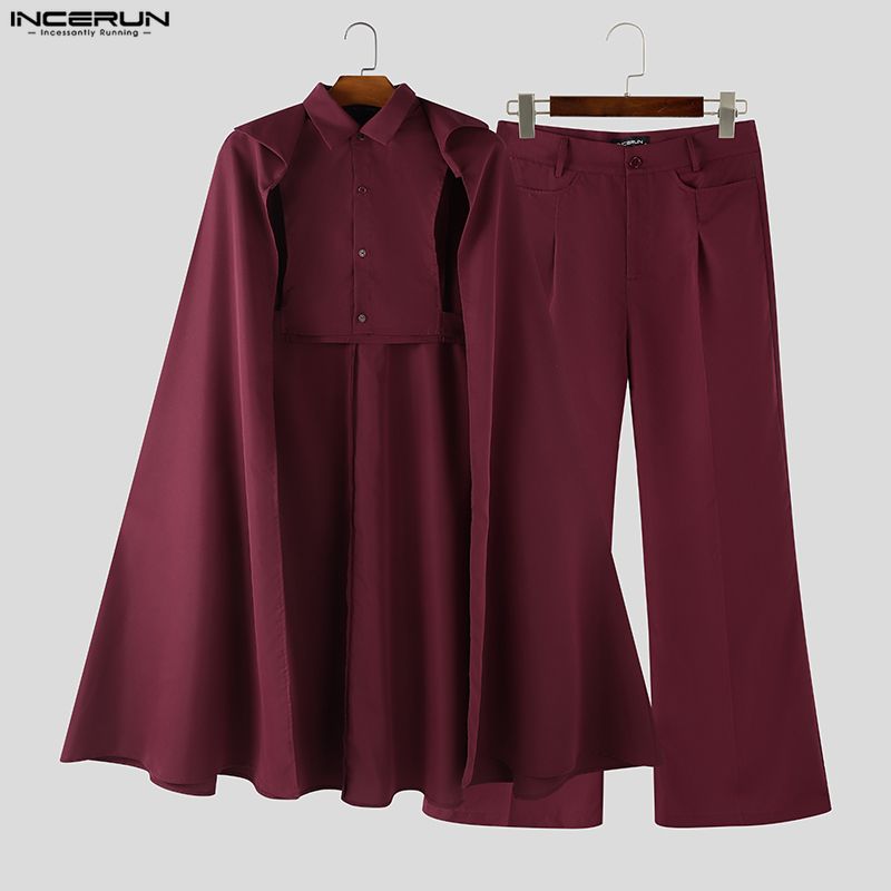 INCERUN Set Pria Warna Solid K - Mens Fashion Streetwear ulasan dan harga