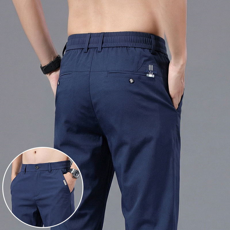 Celana Kasual Pria Bahan Sutra - Formal Trouser Stretch ulasan dan harga