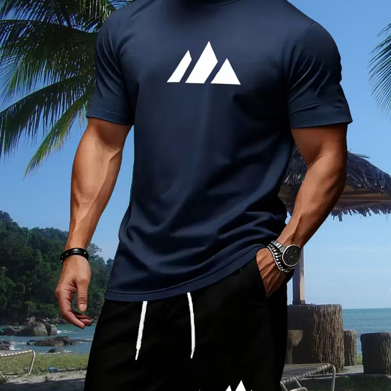 Kaos Polos Bermotif Kasual Fas - Mens Fashion Streetwear ulasan dan harga