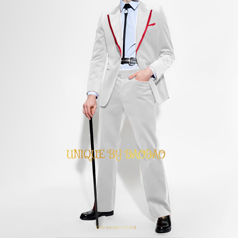 Setelan 2 potong beludru merah - Men'S Fashion Xmas Party ulasan dan harga