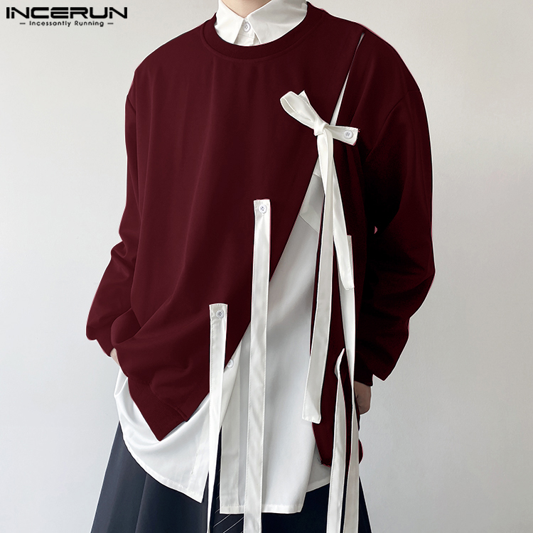 INCERUN Sweater jalanan lengan - Men Fashion Korean Style ulasan dan harga